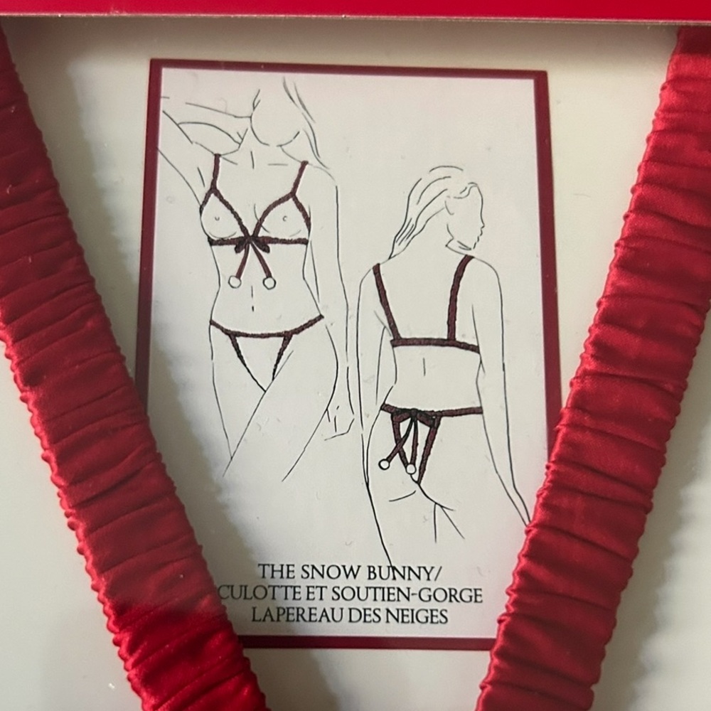 Victoria’s Secret Snowbunny Lingerie Red Set XS or XL Gift Box Sexy Peekaboo NEW - Picture 9 of 9